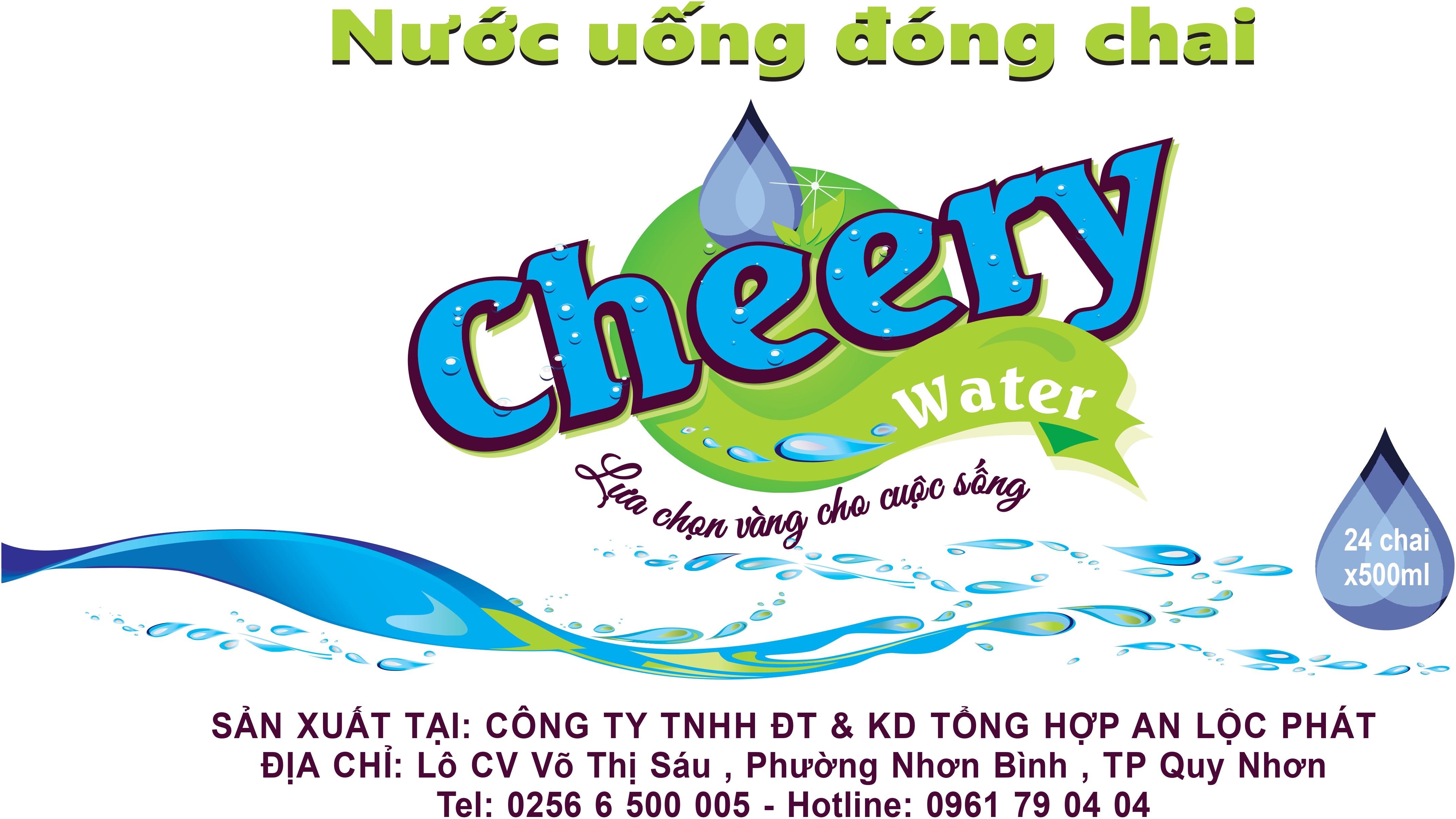 Nhãn NƯỚC UỐNG CHERRY - 225x375 mm
